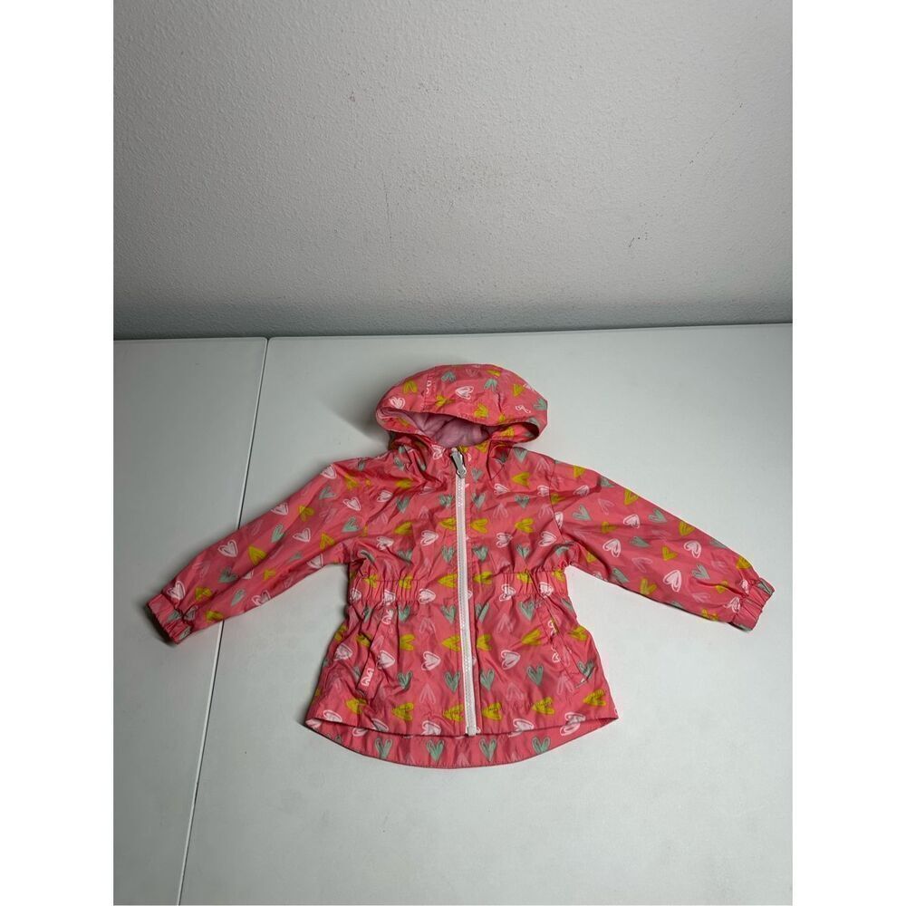 Cat & Jack WATERPROOF RAIN COAT LINED HOODED RAIN JACKET GIRLS SIZE 18M